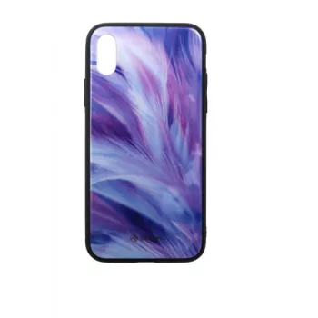 Película de vidro Tellur Cover Glass Print para iPhone XS com padrão de pena