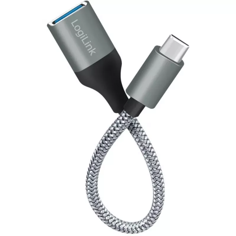 Adaptador LogiLink USB 3.2 Gen1 Type-C C/M para USB-A/F OTG alumínio 0,15 m