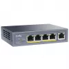 Switch de rede Cudy GS1005P — 5 portas Gigabit Ethernet com 4 portas PoE, 60 W de potência total, caixa metálica, montável em rack