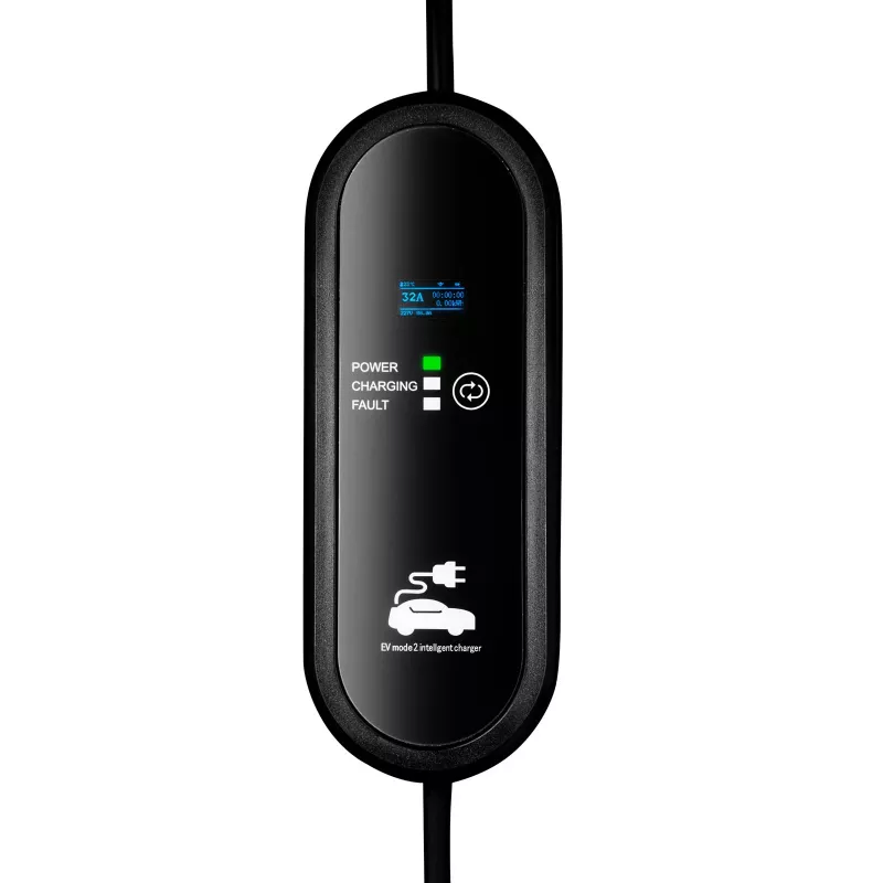 Akyga AK-EC-24 carregador EV móvel, GB/T, ficha CEE 5 pinos, trifásico, 32 A, 22 kW, LCD, 5 m