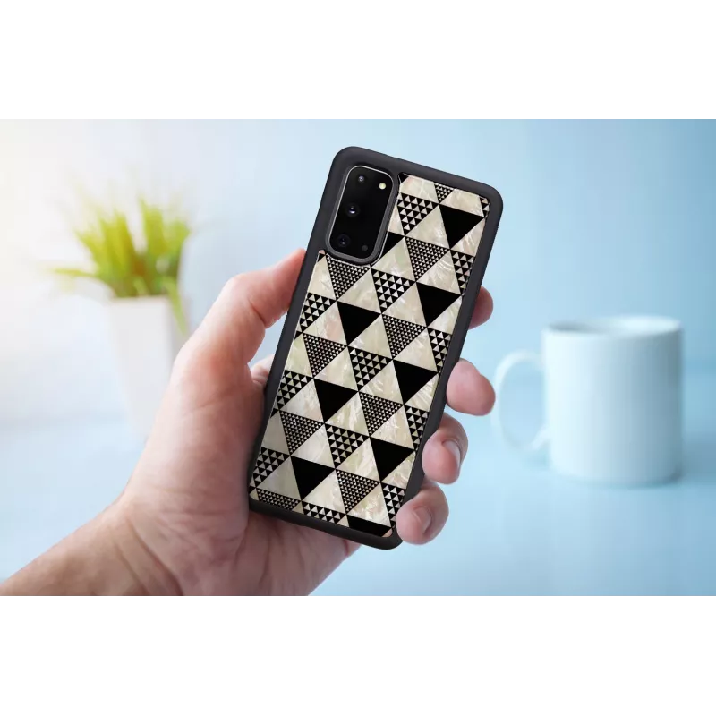 Capa de proteção iKins para Samsung Galaxy S20 – estrutura piramidal, preto