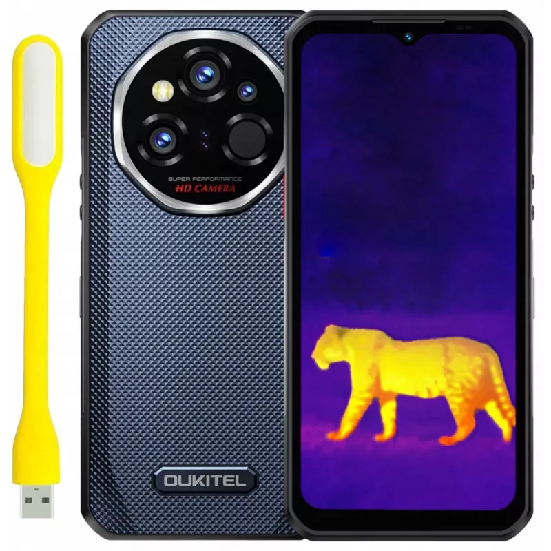 Smartphone OukiTel WP55 Ultra Thermal — ecrã de 6,6 polegadas, 16 GB RAM, 512 GB armazenamento, bateria 11000 mAh, cinzento