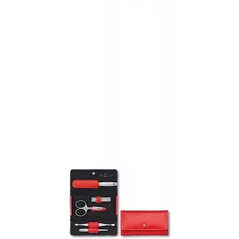 Conjunto de manicura de viagem ZWILLING Twinox 97092-002-0, estojo de pele vermelho, 5 peças