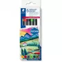 Staedtler Design Journey Around the World Europa 3001 C6-1 marcadores de ponta dupla, 6 un.