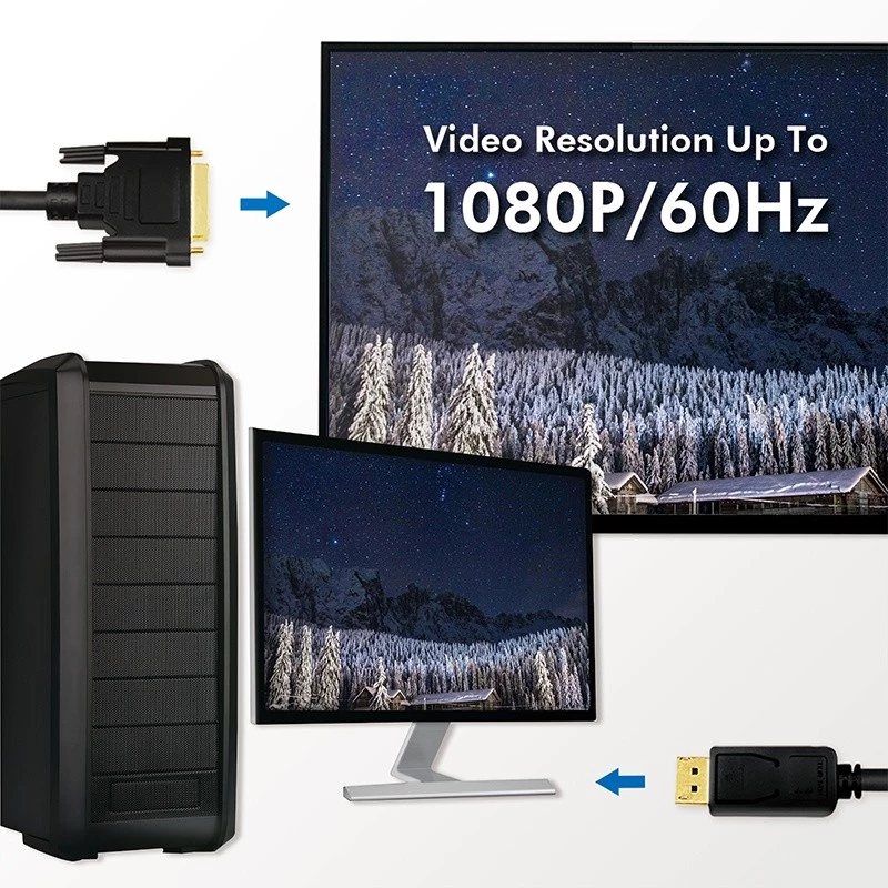 Adaptador de cabo de vídeo LogiLink CV0131 2 m DisplayPort DVI preto