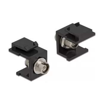 Módulo Keystone DELOCK 86851, ficha FC plana, preto, 16,5×24×21,8 mm