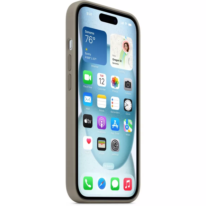 Capa de silicone com MagSafe para iPhone 15 – Clay