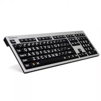 Teclado Logickeyboard LKB-LPRNTWB-AJPU Office USB francês preto prateado