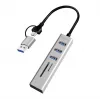 Hub USB 3.0 USB-A, slot SD/microSD, 2 em 1