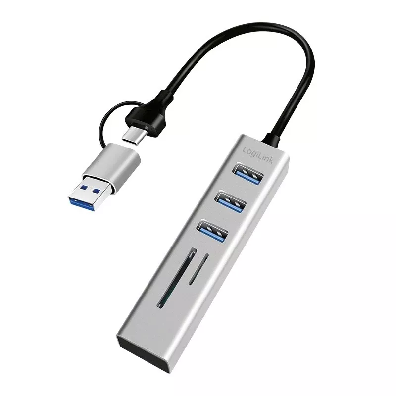 Hub USB 3.0 USB-A, slot SD/microSD, 2 em 1