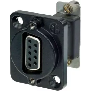 Adaptador de cabo Neutrik NADB9FF-B VGA preto – aço inoxidável (NADB9FF-B)