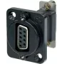 Adaptador de cabo Neutrik NADB9FF-B VGA preto – aço inoxidável (NADB9FF-B)