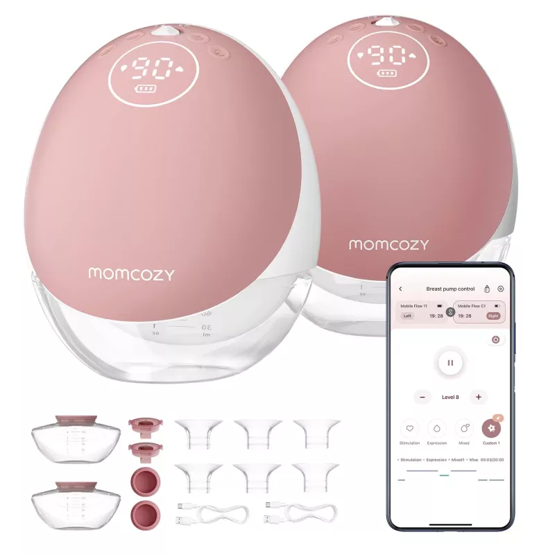 Bomba tira-leite elétrica dupla Momcozy M9 vermelha, 150ml