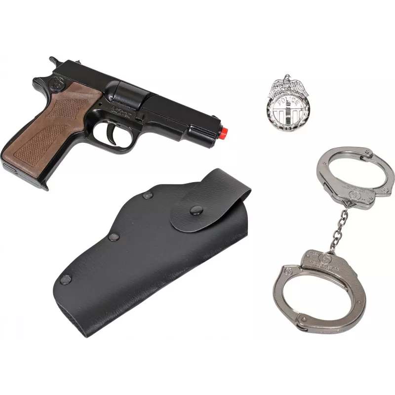 Conjunto de polícia de brincar Pulio 155425/6 com acessórios – figura de role-play e equipamento