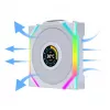 Lian Li UNI FAN SL Wireless LCD 120 Reverse Blade ventoinha para caixa, ARGB, PWM, 120 mm, branca