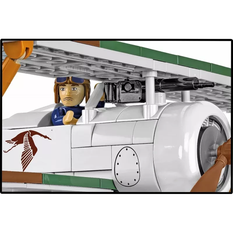 Conjunto de construção Cobi Blocks Nieuport 17 C.1 277 peças — kit de avião modelo, conjunto de blocos de encaixe colecionável