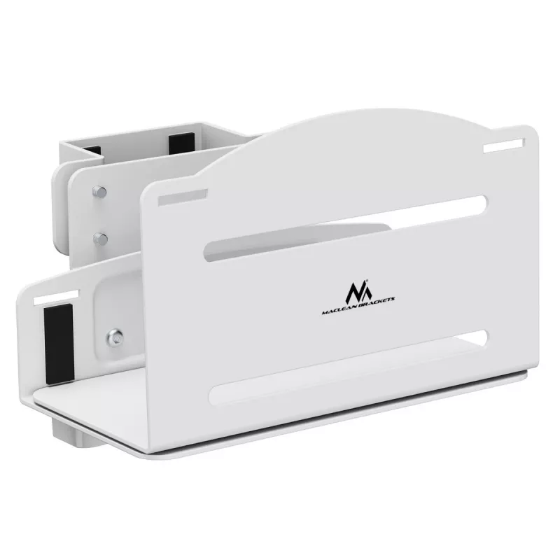 Suporte para CPU MACLEAN MC-116W, design ajustável em altura e orientável para montagem sob a secretária