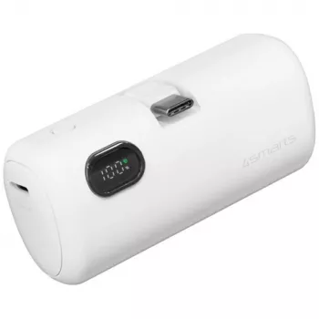 Powerbank 4smarts 541657 5000 mAh Li-Ion branco USB-C 2 portas PD 2.0 PPS Quick Charge 3.0 3,63 V