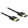 DeLOCK Slim Premium - cabo de vídeo/áudio/rede - 36 AWG - HDMI, 19 pinos (M) - HDMI, 19 pinos (M) - 1,0 m - tripla blindagem - preto (84771)