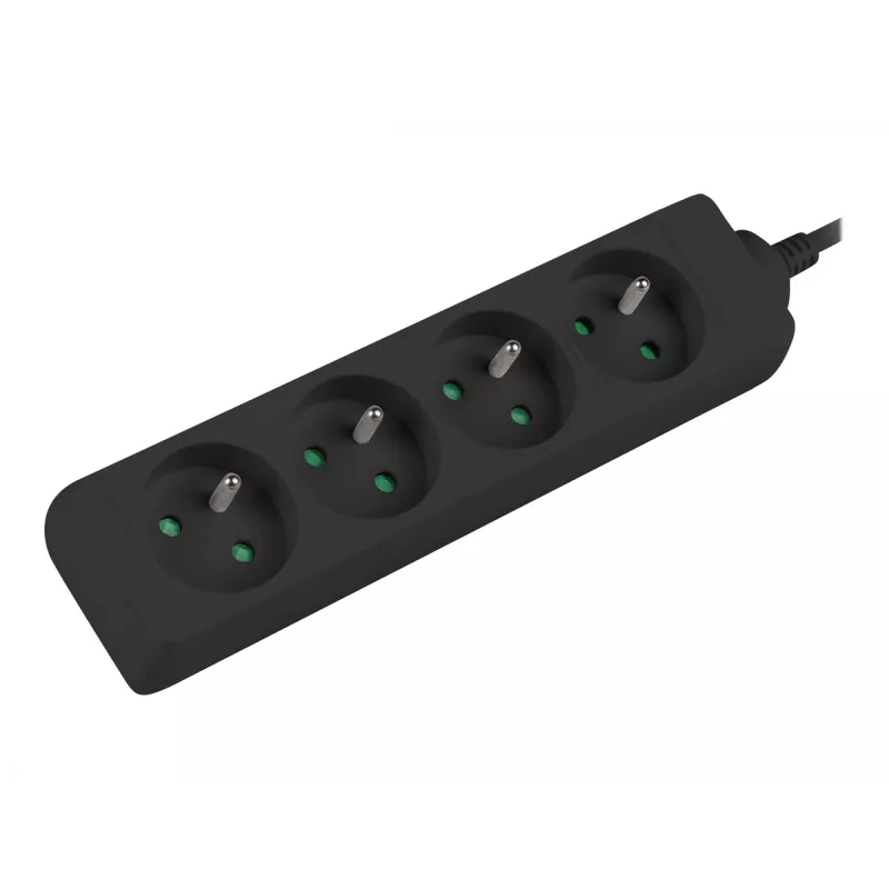 Extensão de energia Lanberg PS0-04E-0100-IEC-BK 1 m 4 tomadas AC interior preto