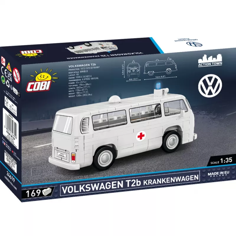 Maquete Cobi Volkswagen T2b ambulância 1:35 cinzento