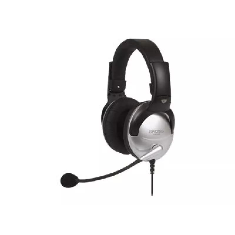 Koss SB45 Headset com fios de arco de cabeça para chamadas/música Preto, Prateado