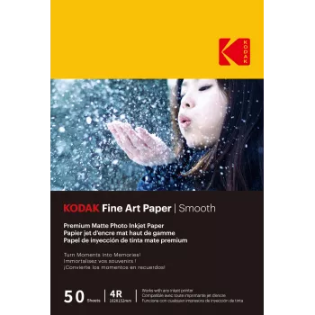 Papel Fine Art Kodak 230g mate revestido liso 4/6x50