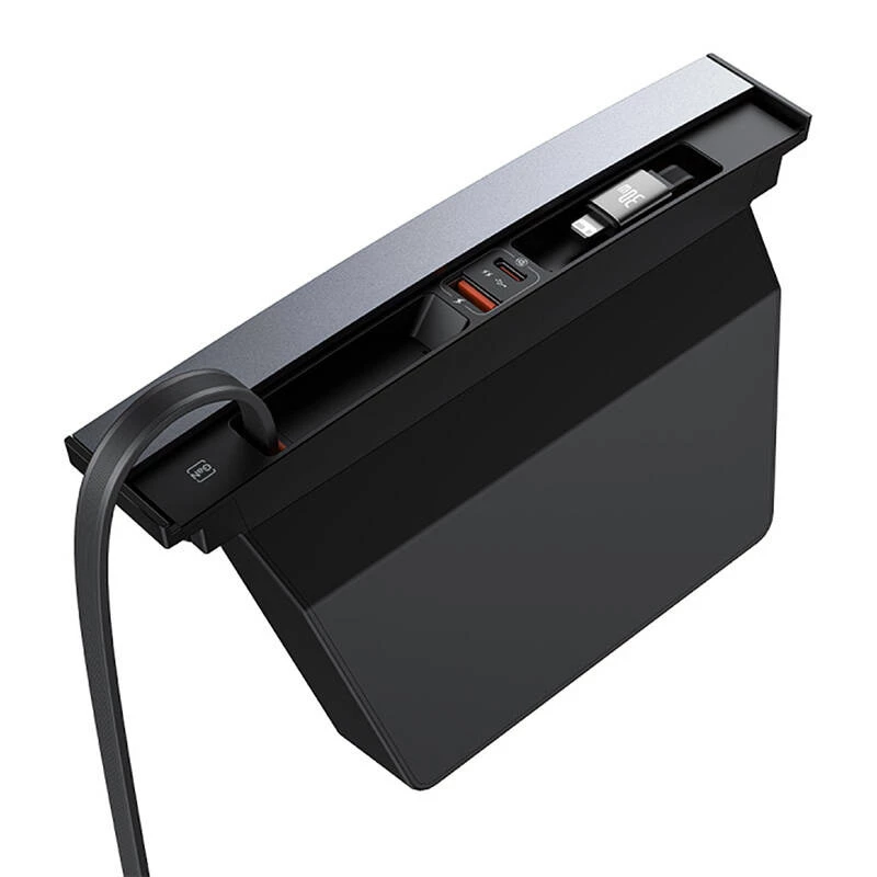 Hub Baseus T-Space com cabos USB-C para Lightning para veículos Tesla (preto)