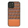 Capa protetora Man and Wood para iPhone 12 / 12 Pro — padrão xadrez castanho com rebordo preto