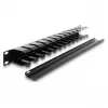 Delock 67628 painel de gestão de cabos de 19" com escova, 1U, preto