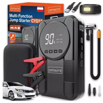 Powerbank de arranque Zenwire CYD14 com compressor de automóvel (booster portátil para veículos)