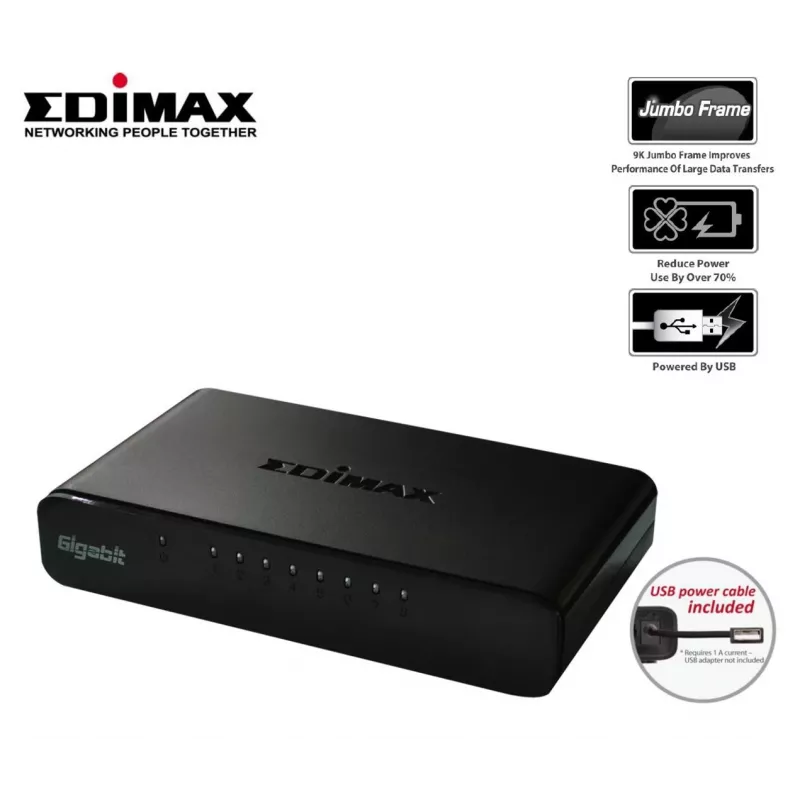 Edimax ES-5800G V3 Switch de rede Não gerido Gigabit Ethernet (10/100/1000) Preto