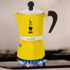 Cafeteira Moka Bialetti Rainbow preto amarelo