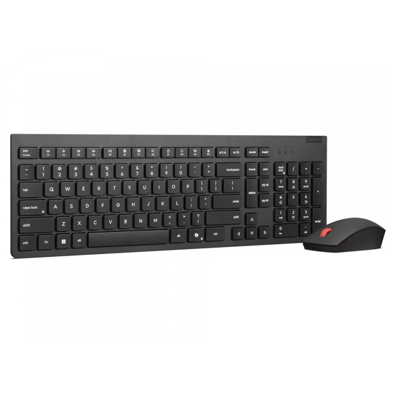 Teclado e rato Lenovo sem fios Preto