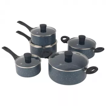 Conjunto de panelas Russell Hobbs RH02818EU7, conjunto de 5 peças de cozinha em pedra