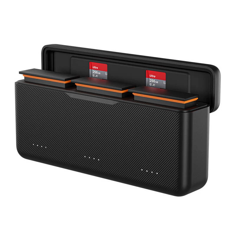 Carregador de três canais Telesin S0-BCG-02-TIS para DJI Action4/3/5pro — estação de carregamento para 3 baterias