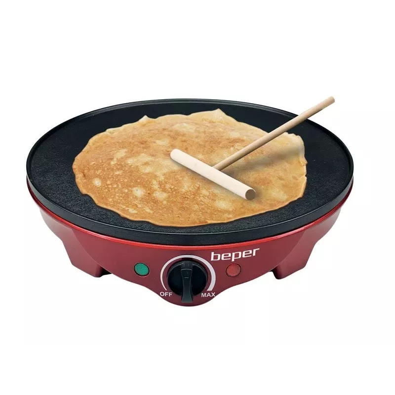 Beper BT.700Y Party Line máquina de crepes, placa antiaderente de 30 cm, 1300 W
