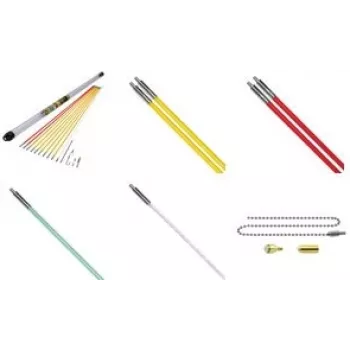 Conjunto de hastes de tração c.k tools MightyRod PRO 10 m — 10 hastes para puxar cabos e tubos