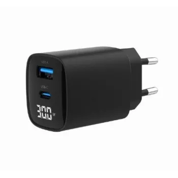 Carregador móvel Gembird TA-UC-PDQC30LCD-BK-01 carregamento rápido preto