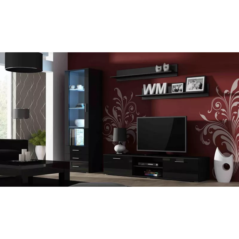 Suporte de TV Cama SOHO 180 preto/preto brilhante
