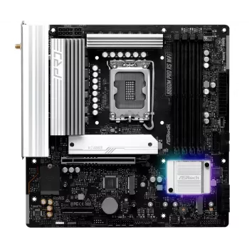Placa-mãe ASRock B860M Pro RS WiFi — Intel B860, LGA 1851, micro ATX, DDR5, 4 DIMM, 3x M.2, 2.5Gb LAN, Wi‑Fi, Bluetooth