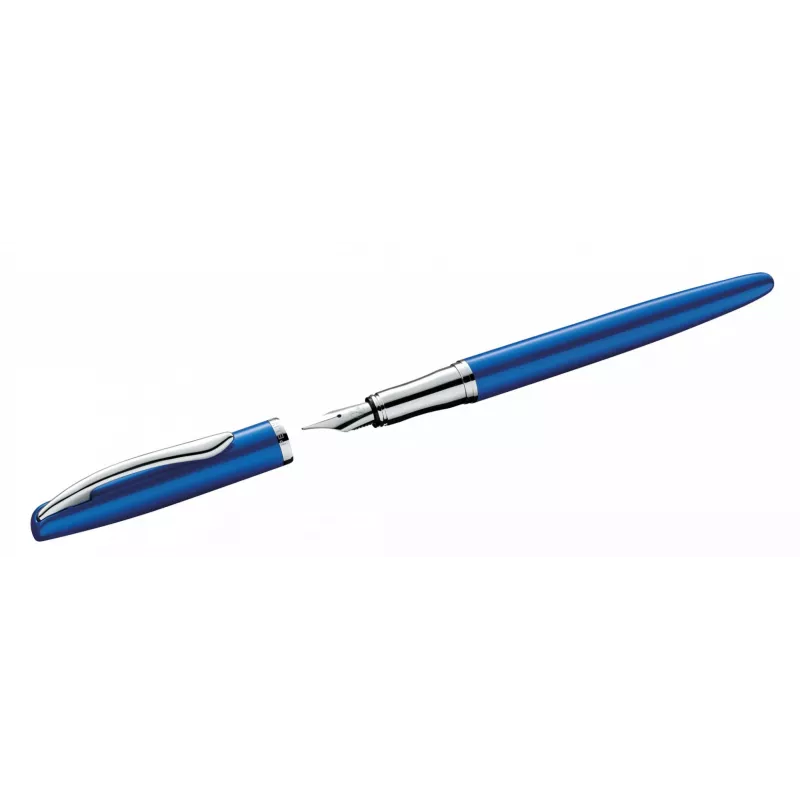 Caneta de tinta permanente Pelikan Jazz Noble Elegance P36 sistema de cartuchos azul prateado