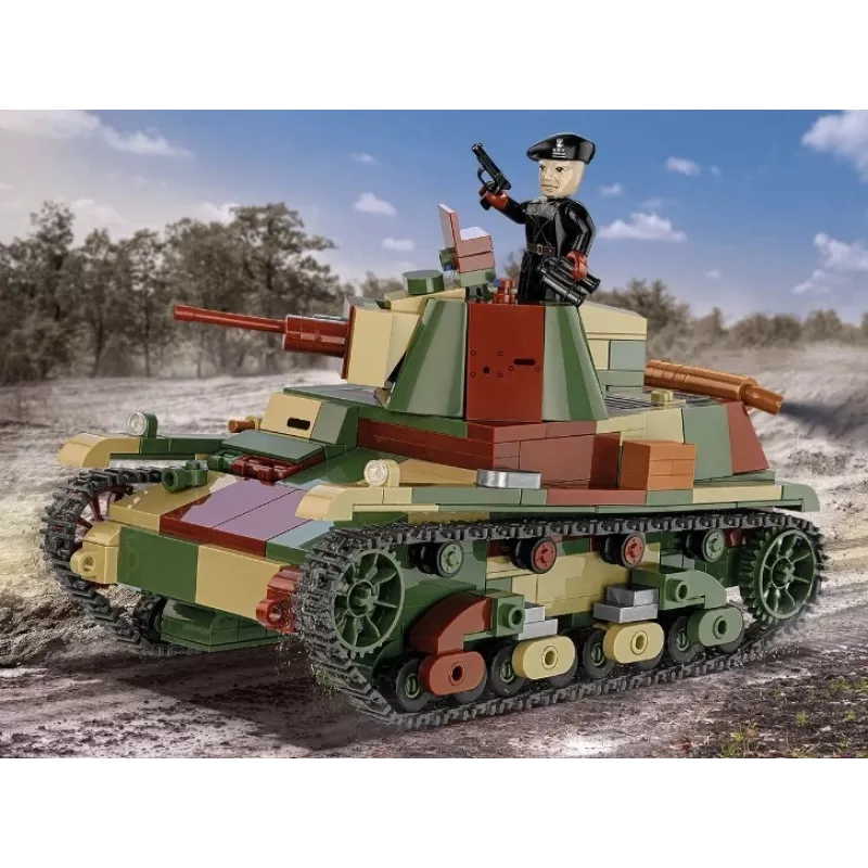 Blocos de construção Cobi Carro de combate ligeiro 7TP modelo, 669 peças, COBI-2661