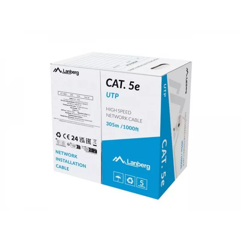 Cabo de rede Lanberg LCU5-15CC-0305-S cinzento 305 m Cat.5/Cat.5e U/UTP (UTP)