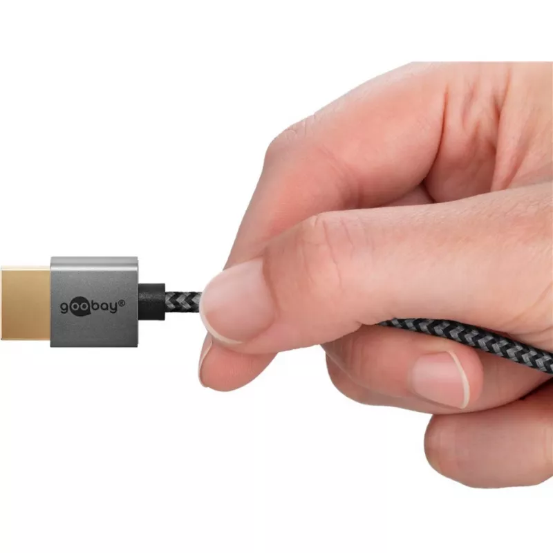 Cabo HDMI Plus Slim High-Speed com Ethernet, 8K @ 60Hz cinzento, 2 metros