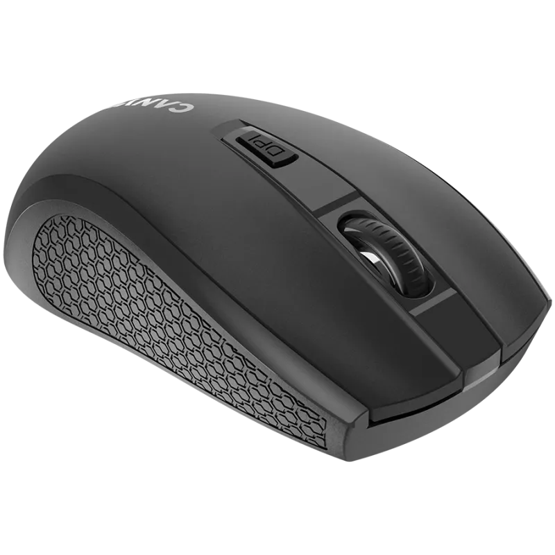 Rato sem fios CANYON MW-7, 2,4 GHz, 6 botões, DPI 800/1200/1600, com 1 pilha AA, tamanho 110*60*37 mm, 58 g, preto