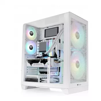 Caixa de computador THERMALTAKE View 390 TG Snow White Mid-Tower com painéis lateral e frontal em vidro temperado