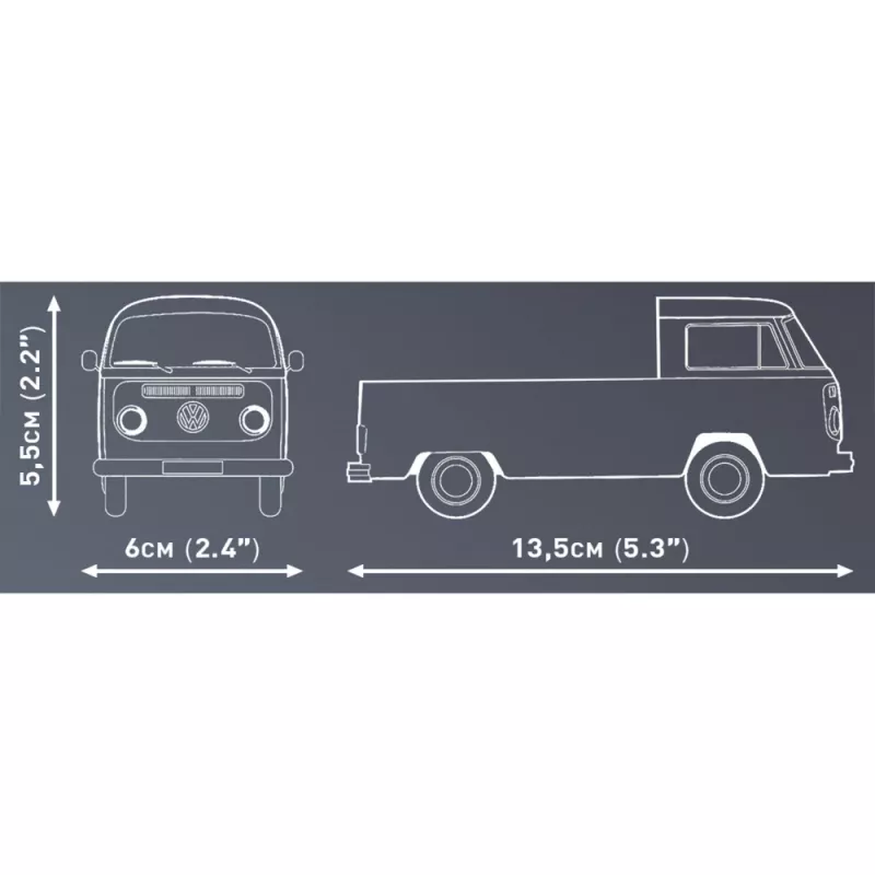 Kit de montagem Cobi Volkswagen T2a Camião de caixa aberta 1:35 cinzento