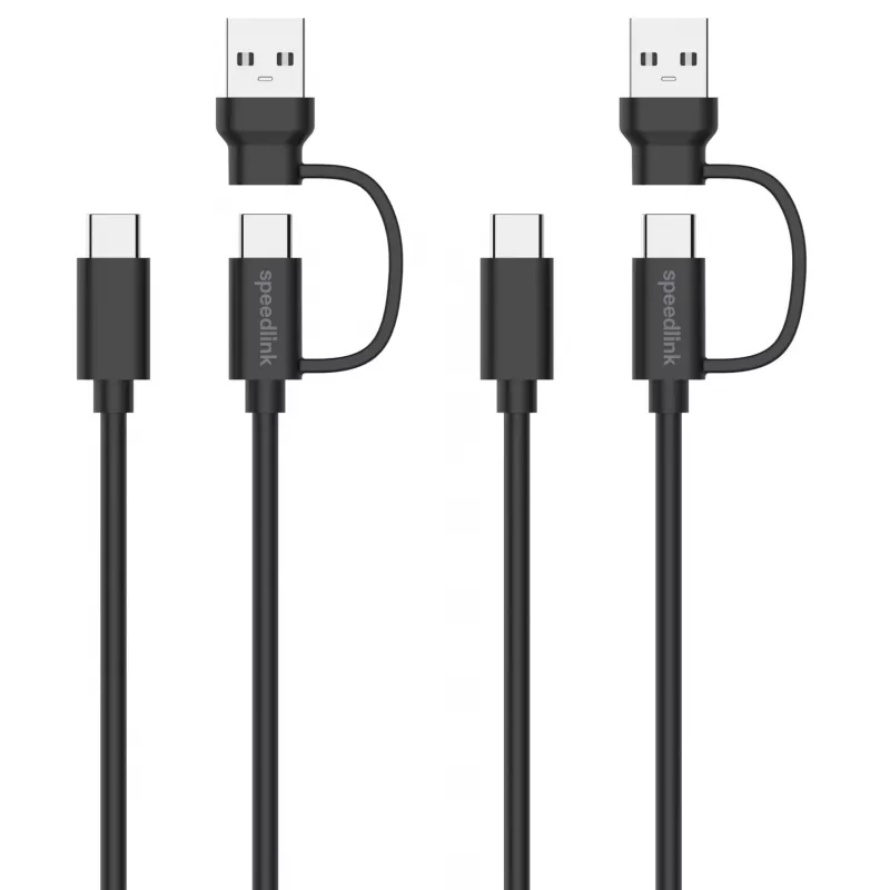 Cabo USB 3.2 Gen 1 (3.1 Gen 1) Speedlink SL-460101-BK, 3 m, USB A/USB C para USB C, preto