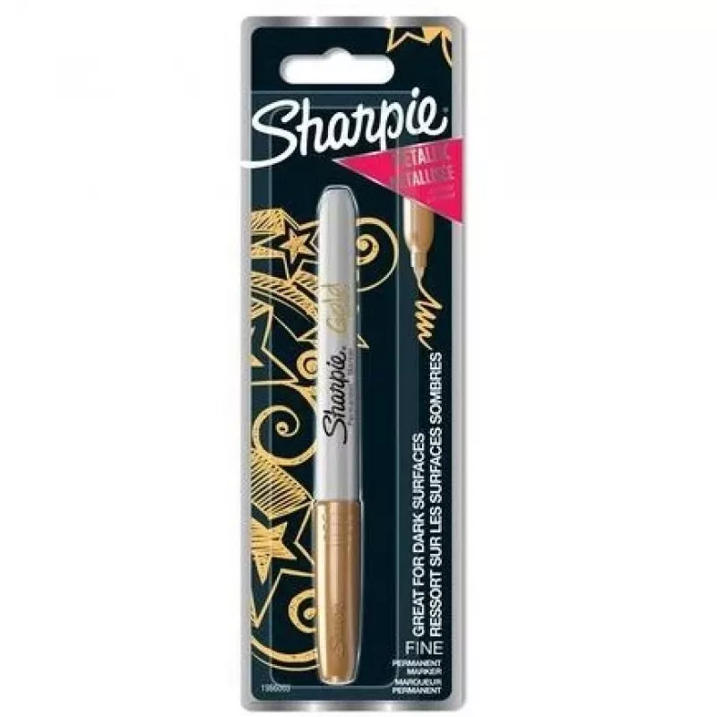 Marcador permanente Sharpie 1986003 ponta fina dourado